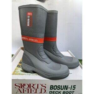 NEW Sports Afield Mens Bosun 15 inch Fishing Deck Boots, Size 10 Gray,